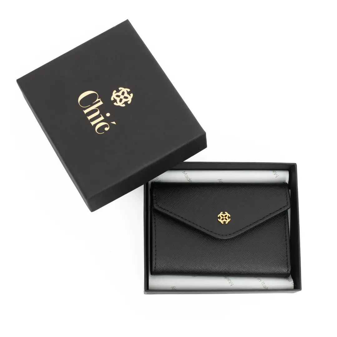 Italian Saffiano Leather Trifold Wallet for Ladies